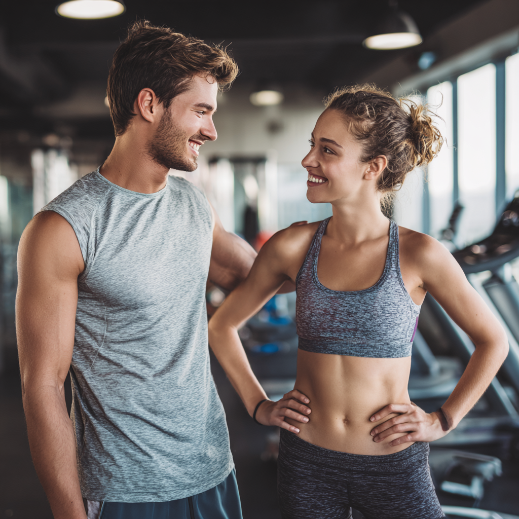 Щасливі європейські клієнти різного віку тренуються разом у сучасному фітнес-центрі, демонструючи командний дух